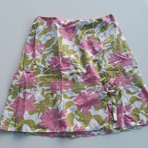 Floral Skirt with Fabric Flower Accent